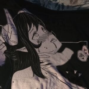 Anime Graphic Black and White Blanket